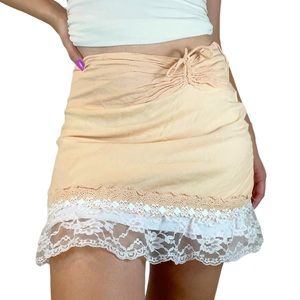 Vintage Y2K Peach Lace Skirt